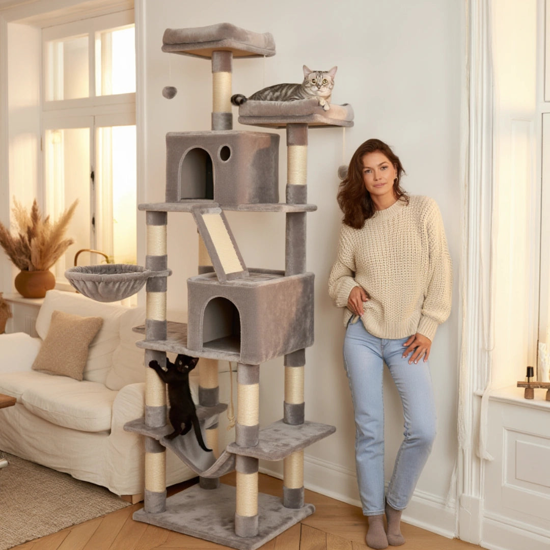Cambridge 206cm Large Cat Tree Tower & Scratching Post  | Cat Furniture