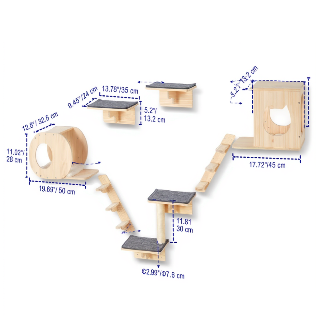 Victoria Wall Cat Tree & Scratching Post | Cat Furniture