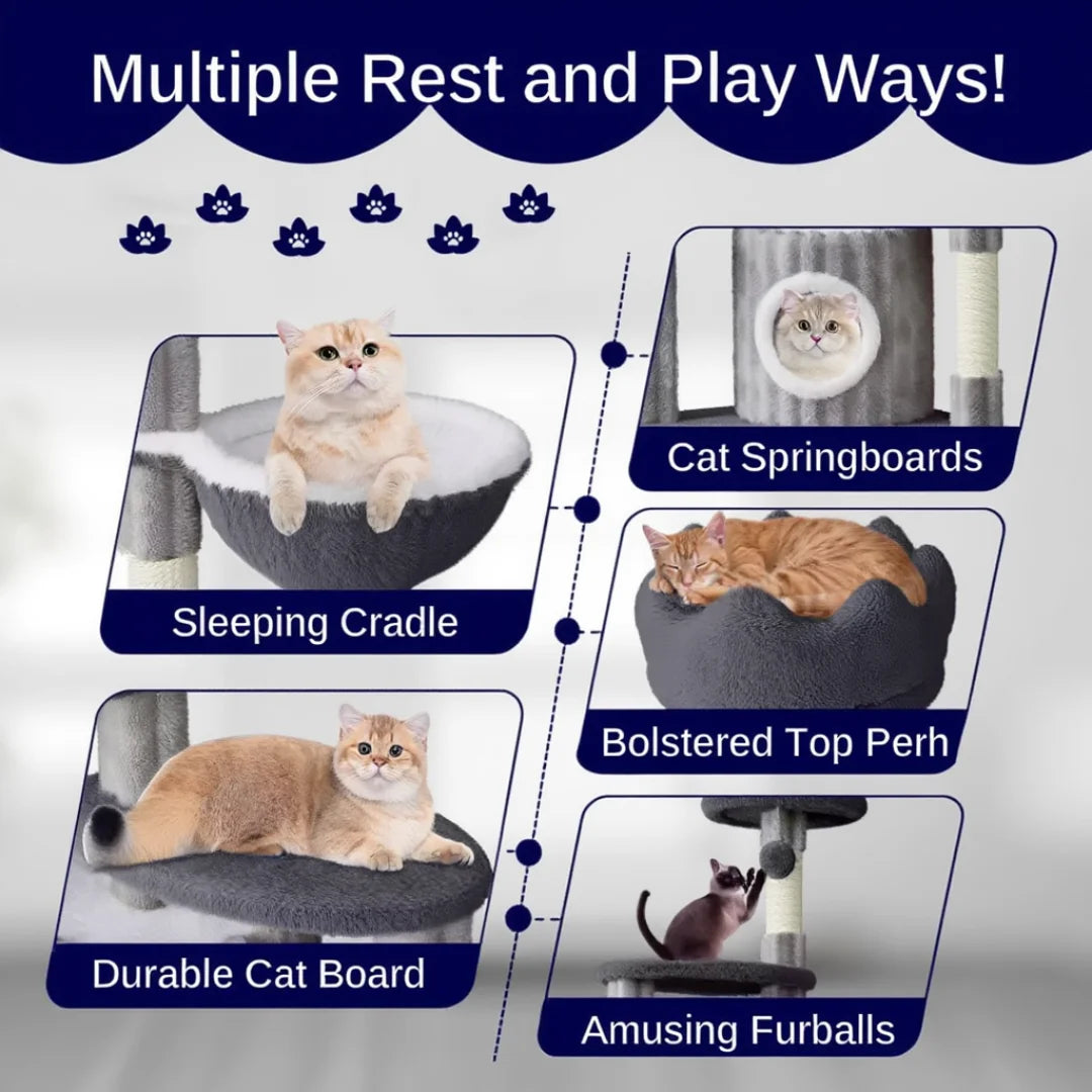 Hampton 162cm Large Cat Tree & Scratching Post | Cat Furniture
