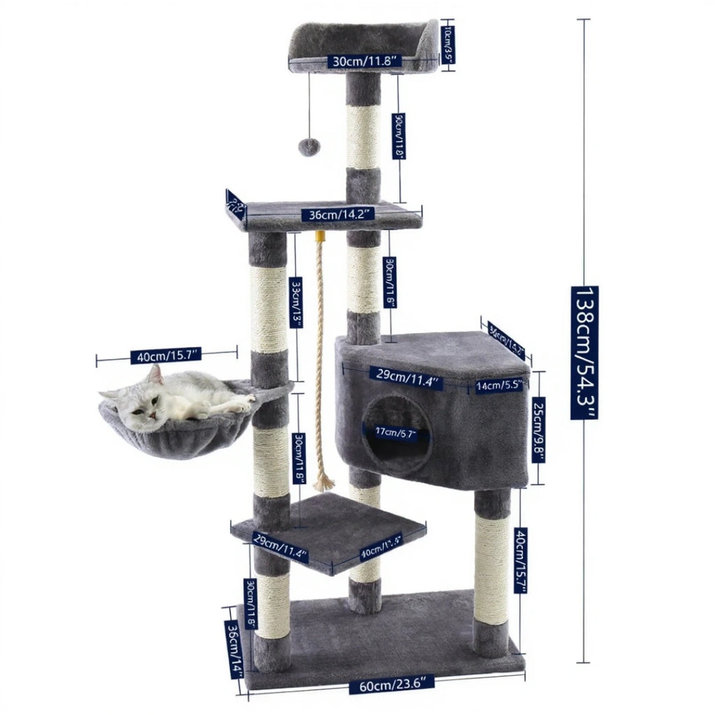 Stratford 138cm Medium Cat Tree & Scratching Post | Cat Furniture