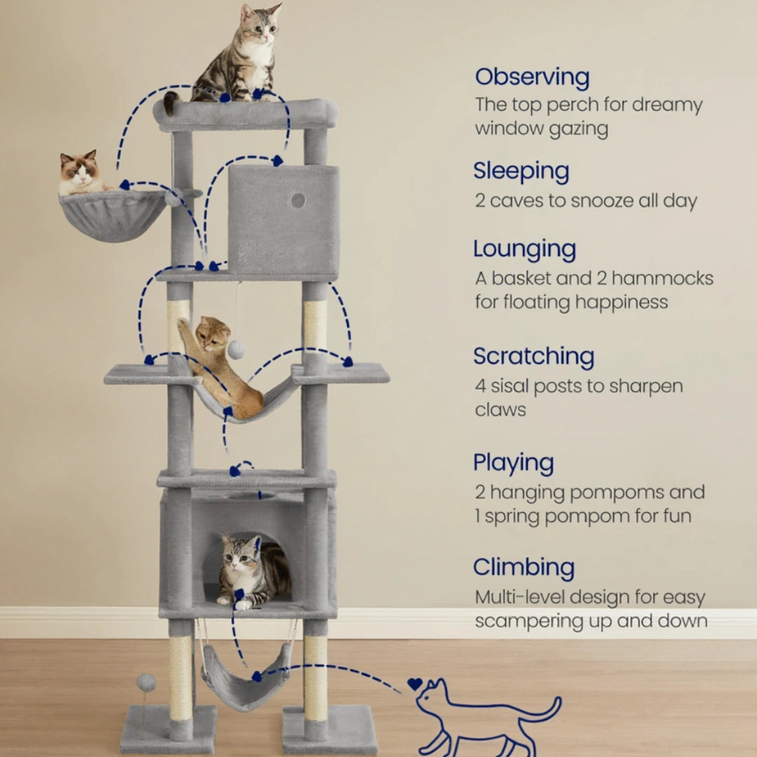 Bristol 201cm Large Cat Tree & Scratching Post | Cat Furniture