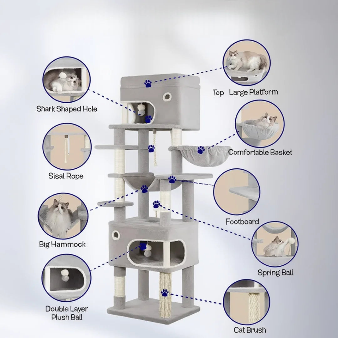 Kent Cat Tree 178cm Large Cat Tree & Scratching Post | Cat Furniture