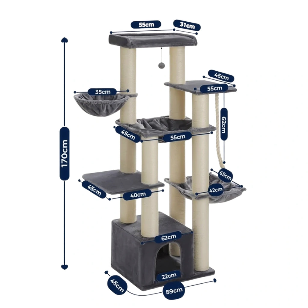 Suffolk 170cm Large Cat Tree & Scratching Post | Cat Furniture