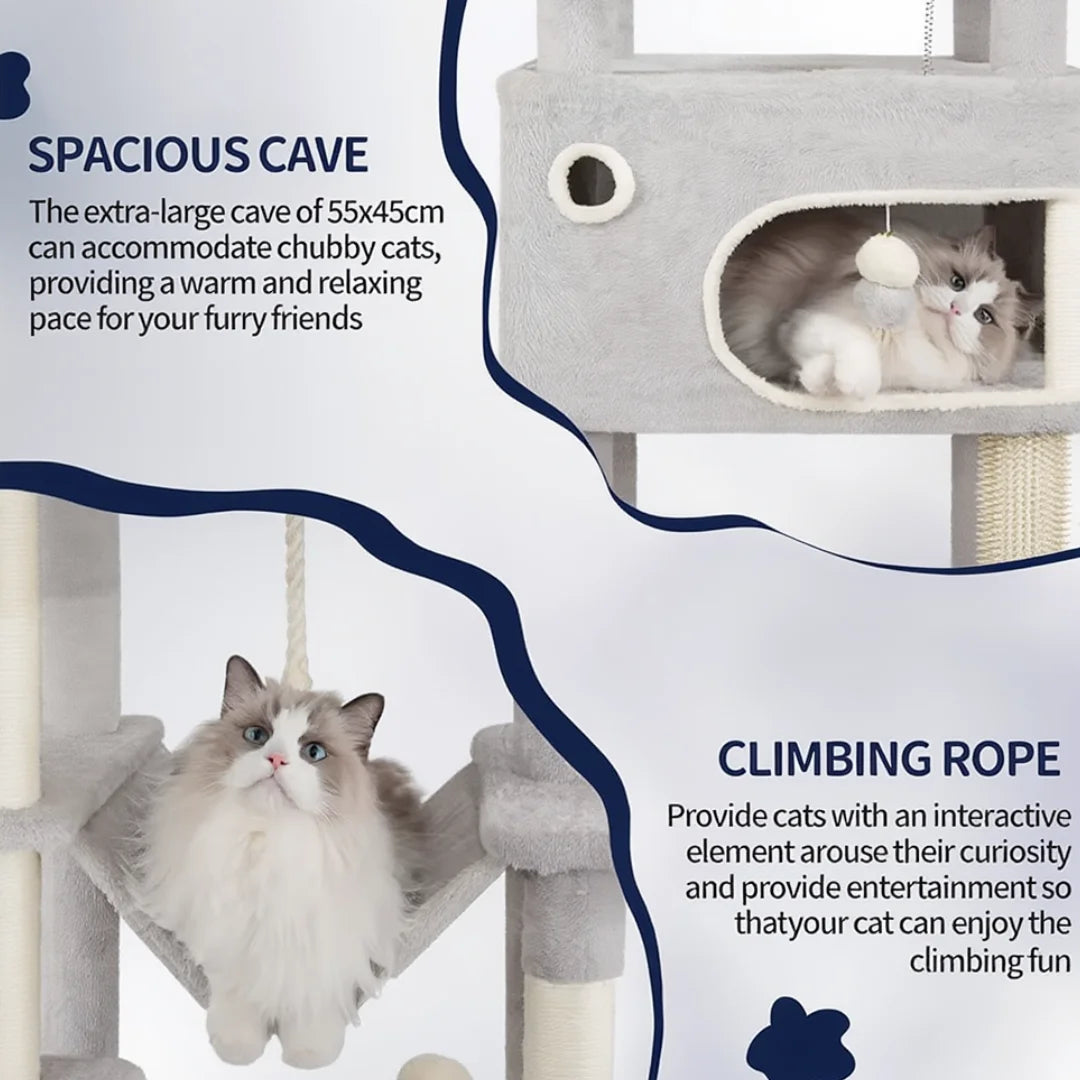 Kent Cat Tree 178cm Large Cat Tree & Scratching Post | Cat Furniture