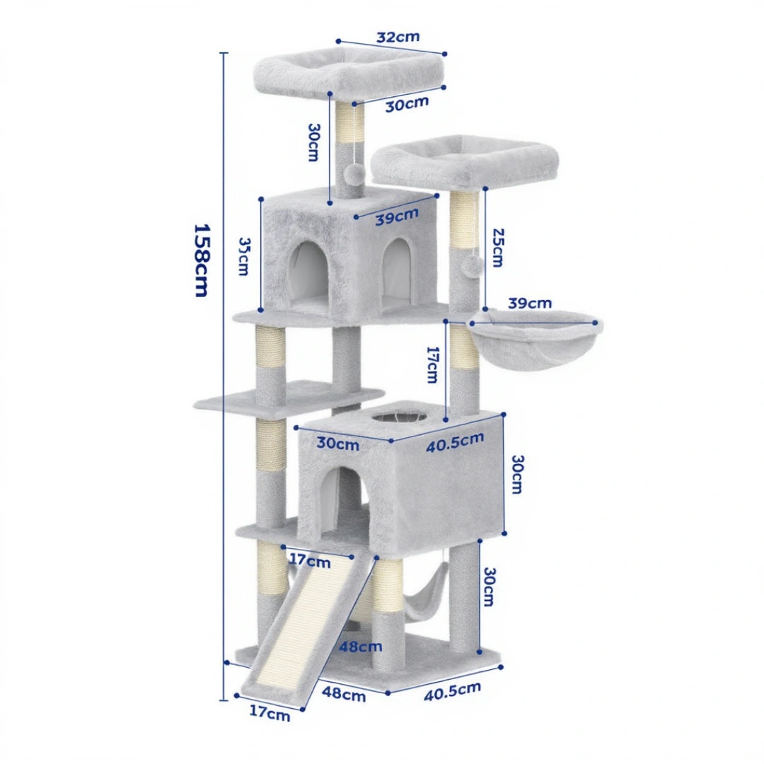 Buckingham 158cm Medium Cat Tree Tower & Scratching Post | Cat Furniture