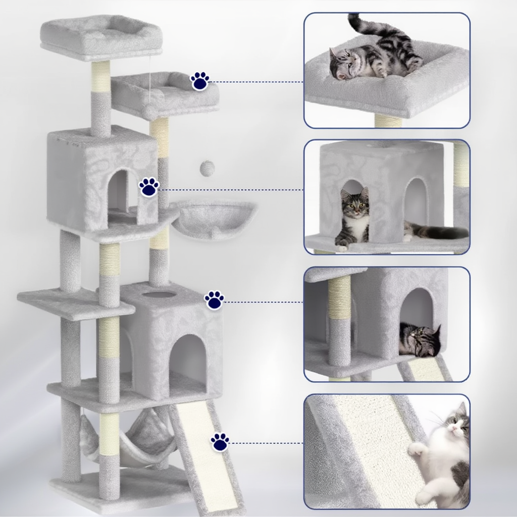 Buckingham 158cm Medium Cat Tree Tower & Scratching Post | Cat Furniture