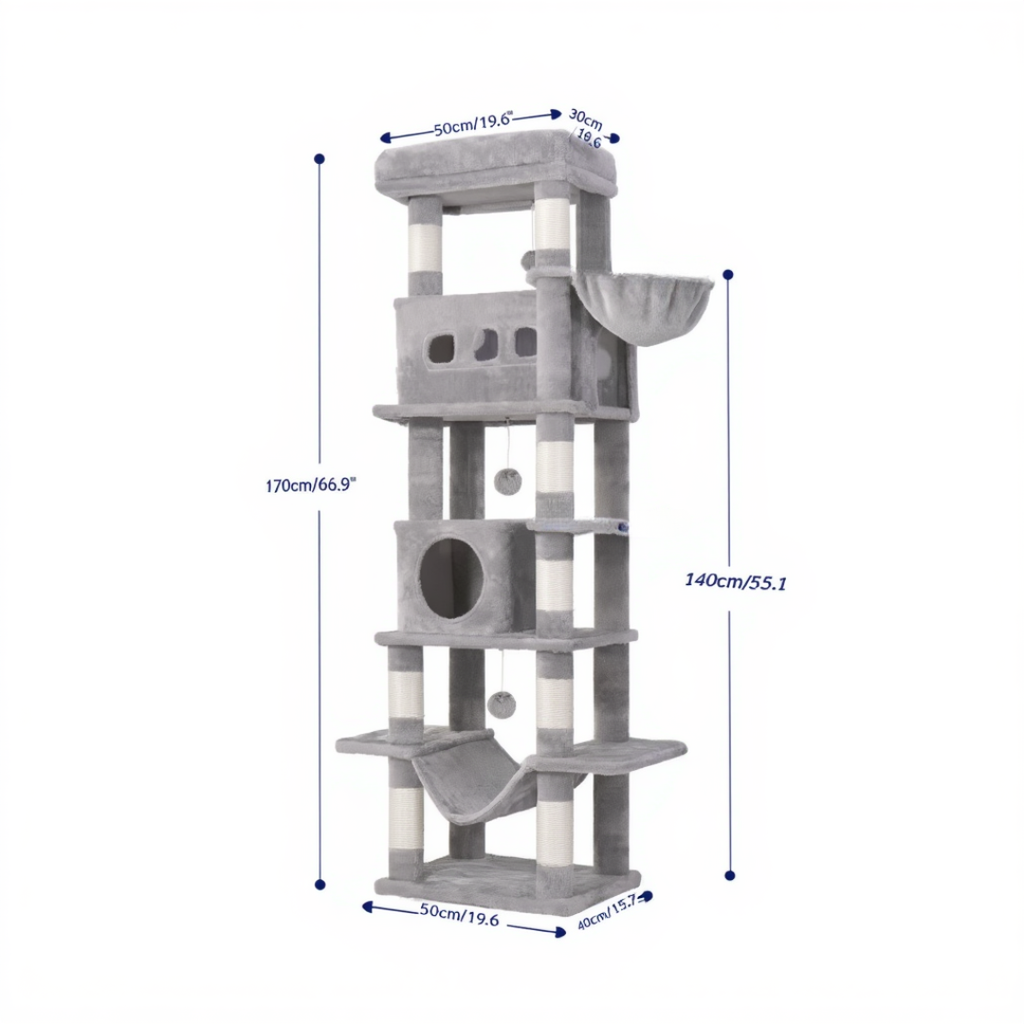 Cornwall 170cm Large Cat Tree & Scratching Post | Cat Furniture