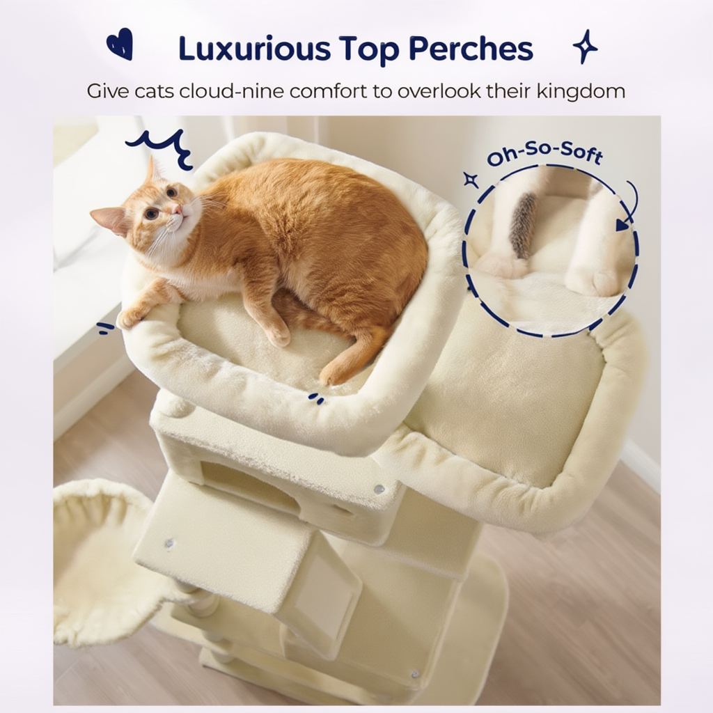Cambridge 206cm Large Cat Tree Tower & Scratching Post  | Cat Furniture