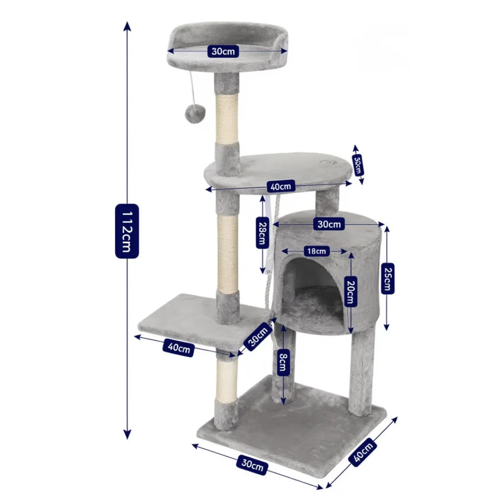 Windsor 112cm Medium Cat Tree Tower & Scratching Post | Cat Furniture