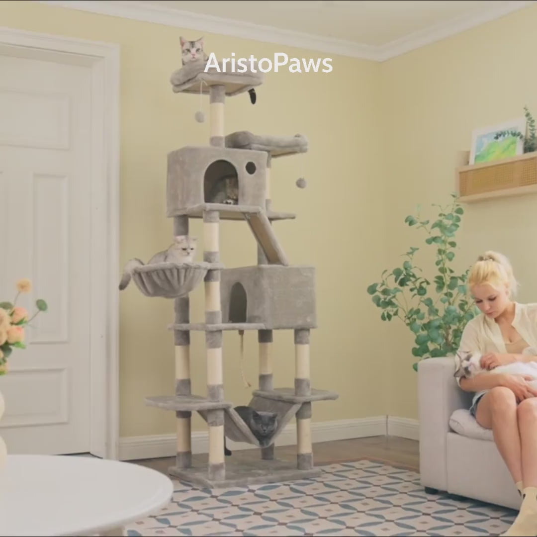 Cambridge 206cm Large Cat Tree Tower & Scratching Post  | Cat Furniture